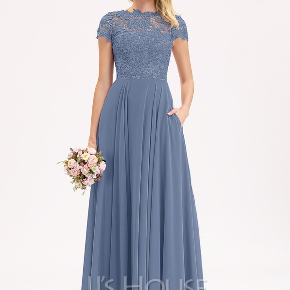 JJs House slate blue Bridesmaid Dress sz 2